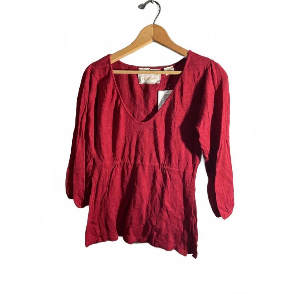 Sparrow Red Lightweight Women's Peplum Sweater , Size Small NWT
